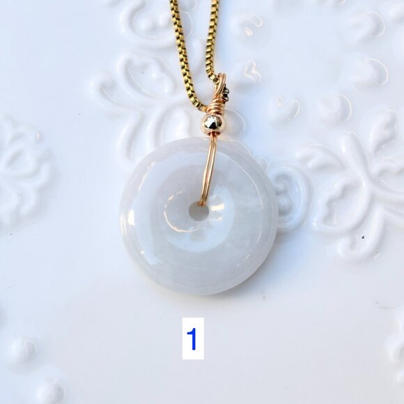 Jadeite Peace Buckle Necklace - Jade jewelry - Style 1 2 4 - Picture 4 of 9